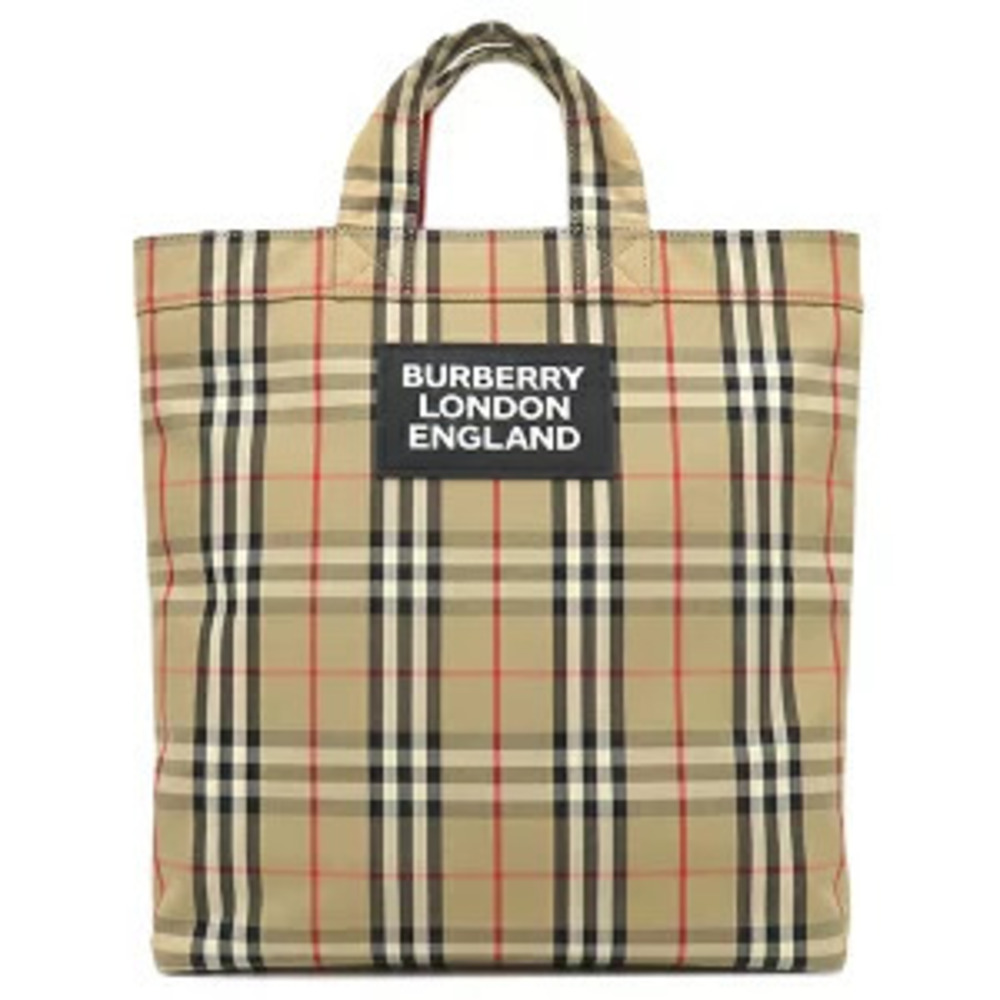 Burberry Bag Check Tote Archive Beige Black Red Logo Shoulder Strap